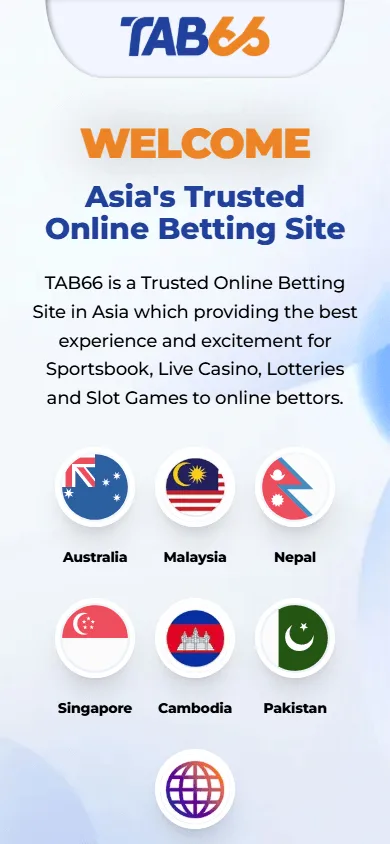 Tab66 Casino home experience on a mobile device